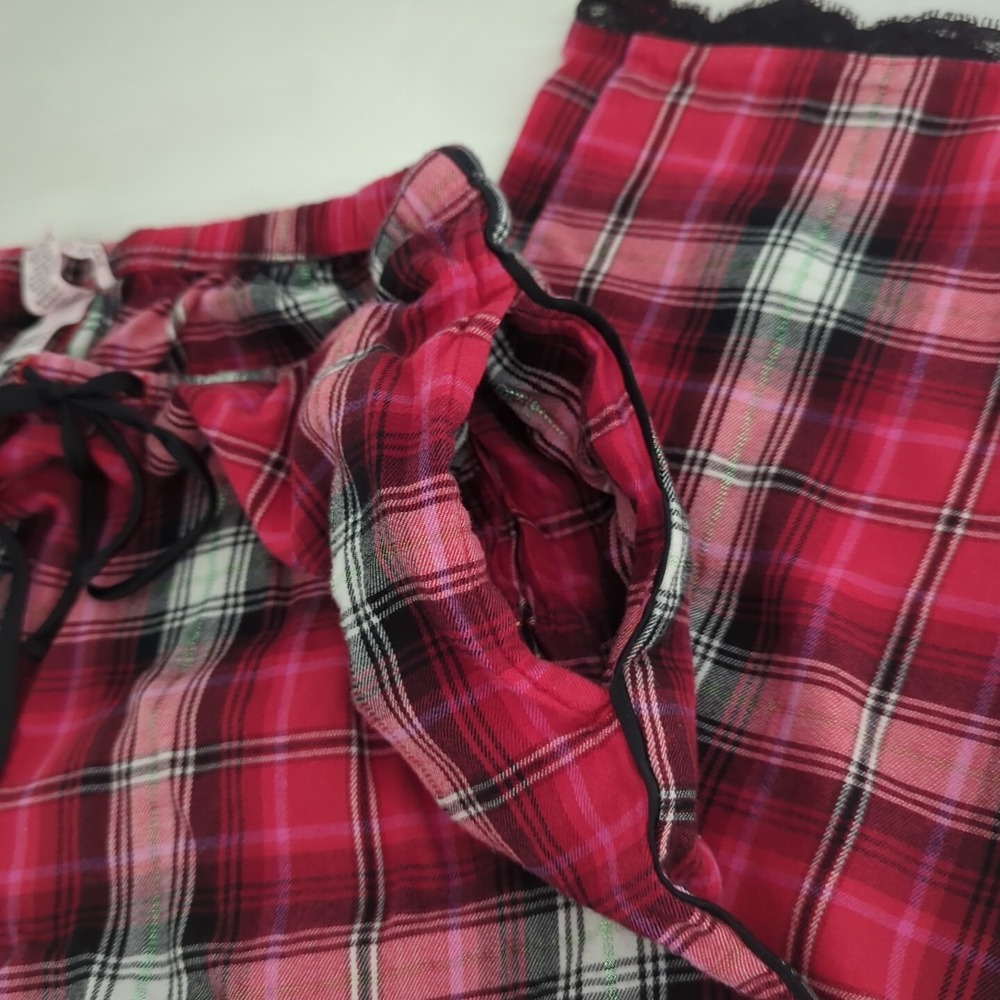 Victoria's Secret Women's Pajama Bottoms Pants Sz Small Plaid Pockets Drawstring - Picture 12 of 15
